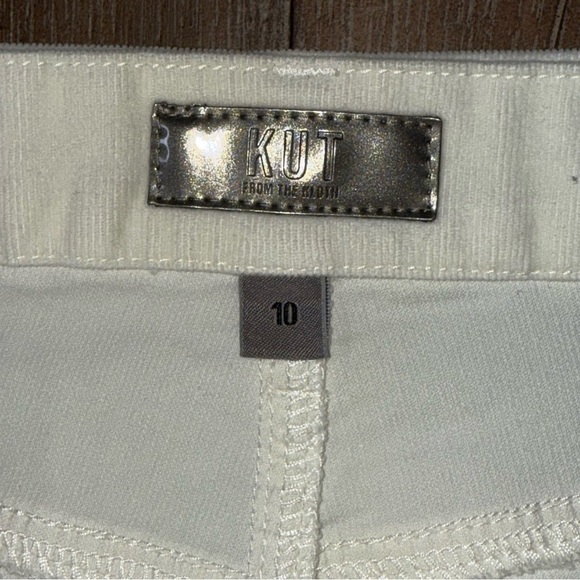 KUT FROM THE KLOTH meg high rise fab ab raw hem denim jeans in optic white - Picture 6 of 14